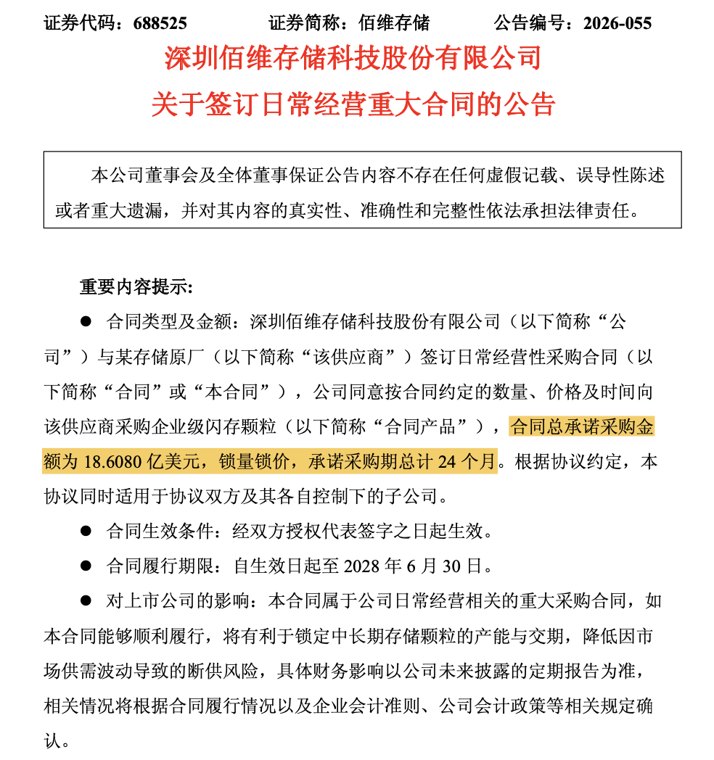 千亿存储牛股，签下126亿元大单
